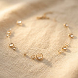 Minimalist Gold Bezel Crystal Station Bracelet
