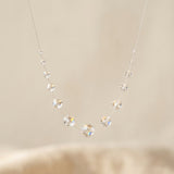 Minimalist Silver Crystal Graduated Bead Necklace